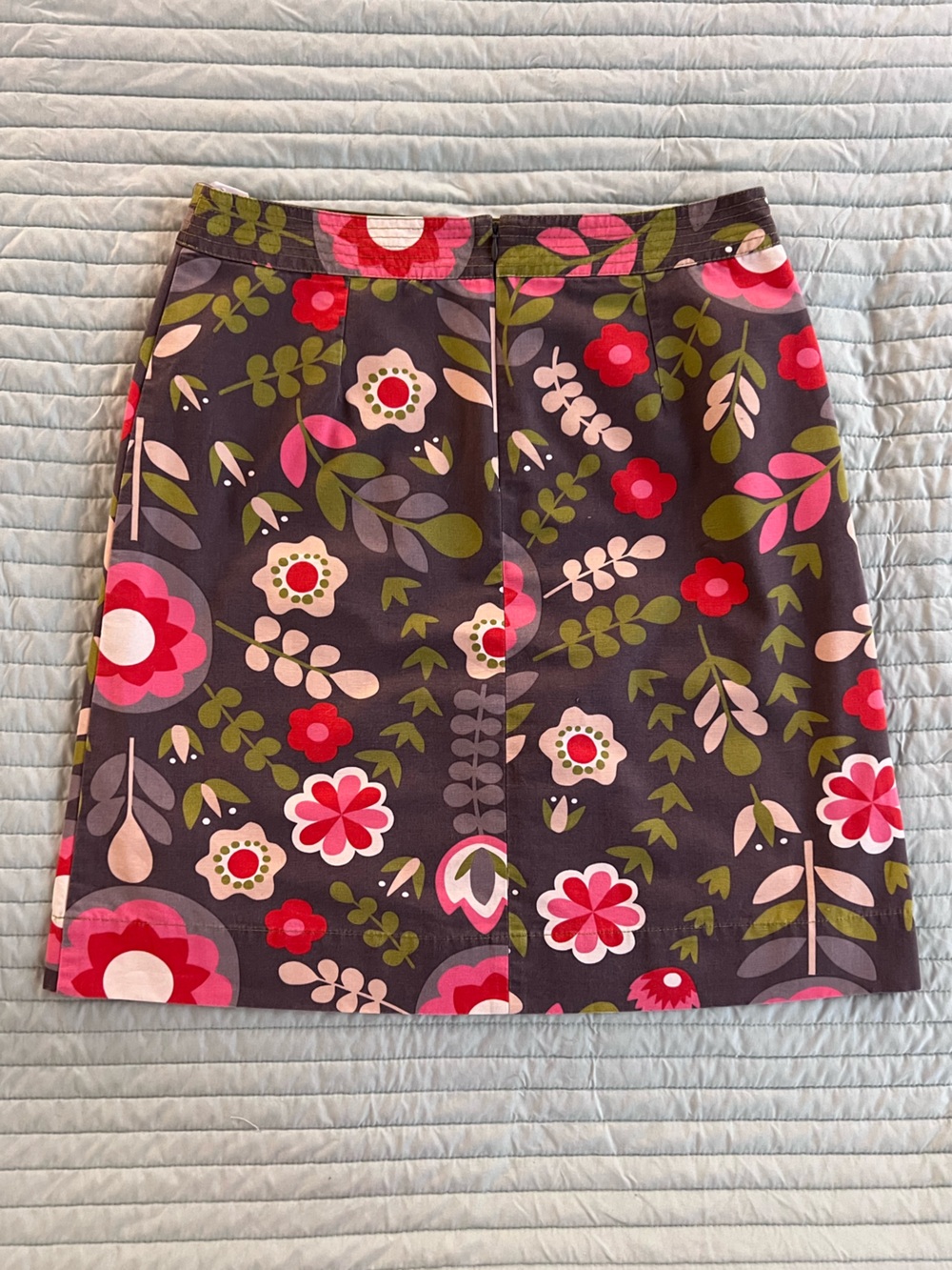 Boden Floral Mod A-Line Skirt — Charcoal, Pink, Red & Olive - Picture 3 of 3